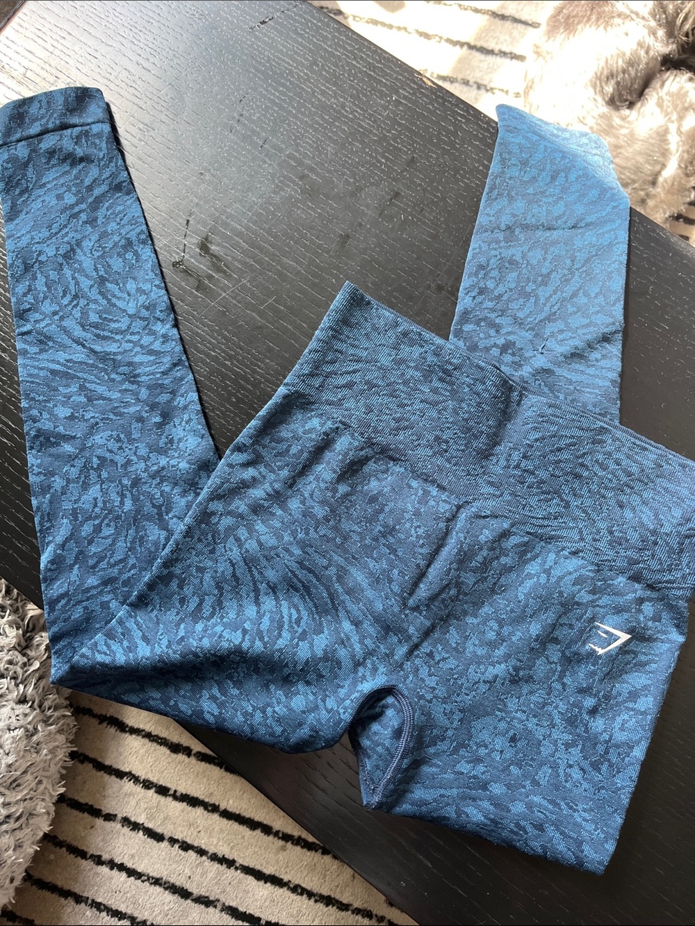Gymshark Blue Textured High-Waist Leggings